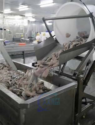 Shrimp processing and feeding machine for large insulated giant refrigerator