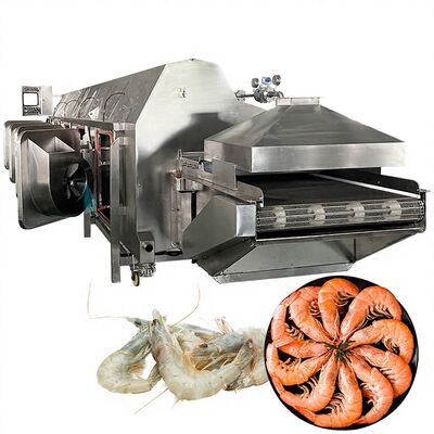قیمت خوب 700-1000KG/H اجاق گاز میگو اتوماتیک دستگاه پخت و پز تونلی غذاهای دریایی پایدار آنلاین