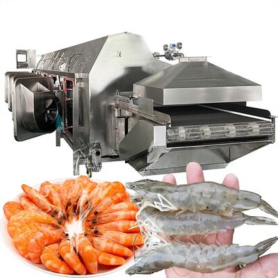 قیمت خوب ماشین بلانچینگ کمربند حمل تونلی برای پردازش میگو های غذاهای دریایی آنلاین