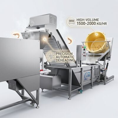 قیمت خوب Industrial Shrimp Head Separator SUS304 Stainless Steel 2000-2500KG 5.5KW 440V For Frozen Food Factory آنلاین