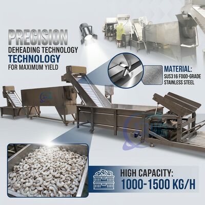 قیمت خوب Compact Shrimp Head Separation Machine SUS304 1500-2000KG 0.8KW 440V For Commercial Kitchen آنلاین