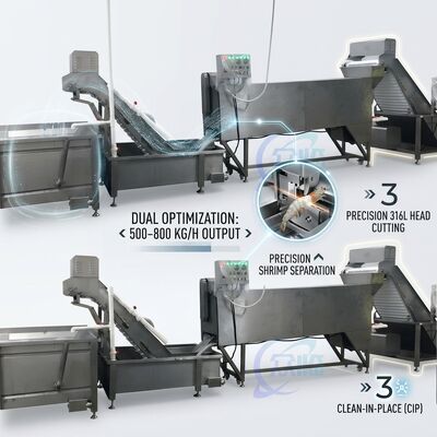قیمت خوب Portable Shrimp Head Screening Machine Anti Corrosive SUS316 2000-2500KG 11.7KW 380V آنلاین