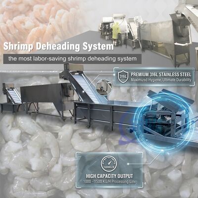 قیمت خوب Easy Clean Prawn Processing Machine Precision SUS316 800-1000KG 5.5KW 60Hz For Seafood Export Company آنلاین