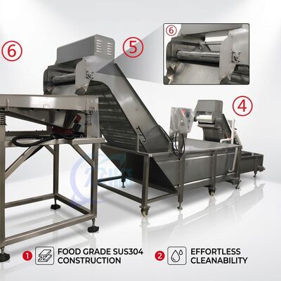 قیمت خوب Robust Shrimp Processing Machine Hygienic SUS304 1000-1500KG 5.5KW 220V For Frozen Food Factory آنلاین