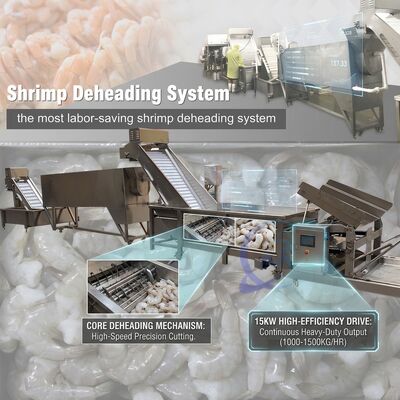 قیمت خوب Factory Direct Shrimp Head Removal System 316L Stainless Steel 800-1000KG 0.8KW 220V آنلاین