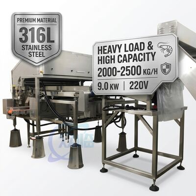 قیمت خوب Commercial Shrimp Deheading Machine SUS304 800-1000KG 11.7KW 380V For Seafood Factory آنلاین